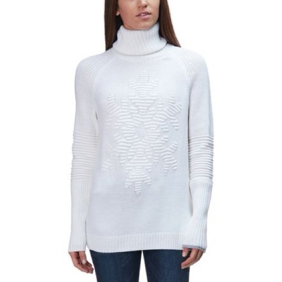BOGNER FIRE+ICE Gisa Snowflake Wool Blend Turtleneck Sweater Size Medium VGUC - Picture 1 of 8